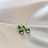 14k Real Filled Stud Earrings For Women Cubic Zirconia Brincos Earrings