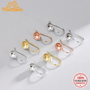 925 Sterling Silver Jade Clip DIY Earring Jewelry K-gold Plated Pendant Buckle