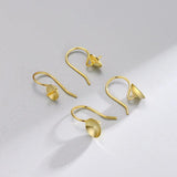 925 Sterling Silver Jade Clip DIY Earring Jewelry K-gold Plated Pendant Buckle