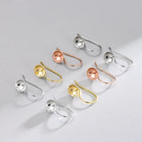 925 Sterling Silver Jade Clip DIY Earring Jewelry K-gold Plated Pendant Buckle