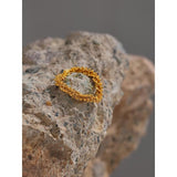 Stainless Steel Twist Finger Ring for Women 18K Plated Bijoux Femme