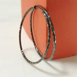 Senlissi - 925 Silver Black Plated Hoop Earrings For Women