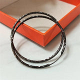 Senlissi - 925 Silver Black Plated Hoop Earrings For Women
