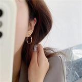 French Irregular Line Hoop Earrings Titanium Steel 18K Plated