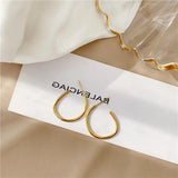 French Irregular Line Hoop Earrings Titanium Steel 18K Plated