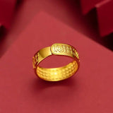 Vietnam Retro Overbearing Yellow Fu Word Ring for Men