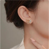 Sterling Silver Butterfly Zircon Earrings for Women