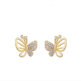 Sterling Silver Butterfly Zircon Earrings for Women