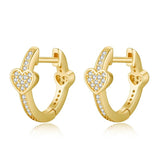 925 Silver Rose Round Heart Earrings for Women