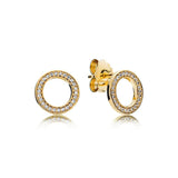 925 Silver Rose Round Heart Earrings for Women