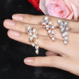 CZ Leaves Stud Earrings for Wedding Party