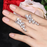 CZ Leaves Stud Earrings for Wedding Party