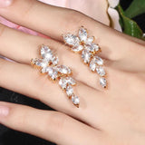 CZ Leaves Stud Earrings for Wedding Party