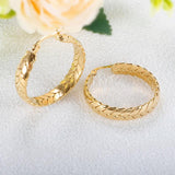Vintage Stainless Steel Twisted Hoop Earrings 18K Plated Jewelry