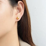 Stainless Steel Tinfoil Ball Stud Earrings