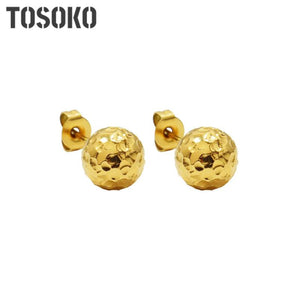 Stainless Steel Tinfoil Ball Stud Earrings