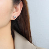 Stainless Steel Tinfoil Ball Stud Earrings