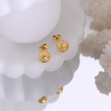 Stainless Steel Tinfoil Ball Stud Earrings