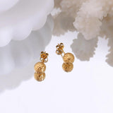 Stainless Steel Tinfoil Ball Stud Earrings