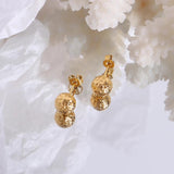 Stainless Steel Tinfoil Ball Stud Earrings