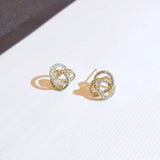 14K Yellow Gold Diamond Stud Earrings for Women