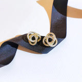 14K Yellow Gold Diamond Stud Earrings for Women