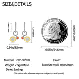 925 Silver Sunflower K Pendant Earrings CZ Jewelry
