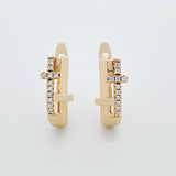 18K Filled Stripe Shaped Drop Earrings Wedding Party Jewelry