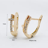18K Filled Stripe Shaped Drop Earrings Wedding Party Jewelry