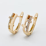 18K Filled Stripe Shaped Drop Earrings Wedding Party Jewelry