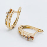 18K Filled Stripe Shaped Drop Earrings Wedding Party Jewelry