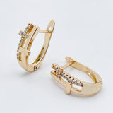 18K Filled Stripe Shaped Drop Earrings Wedding Party Jewelry