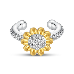 925 Silver Sunflower K Earrings CZ Fine Jewelry