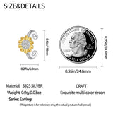 925 Silver Sunflower K Earrings CZ Fine Jewelry