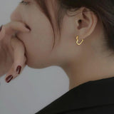 925 Sterling Silver Peach Heart Ear Hoop Love Earrings for Women