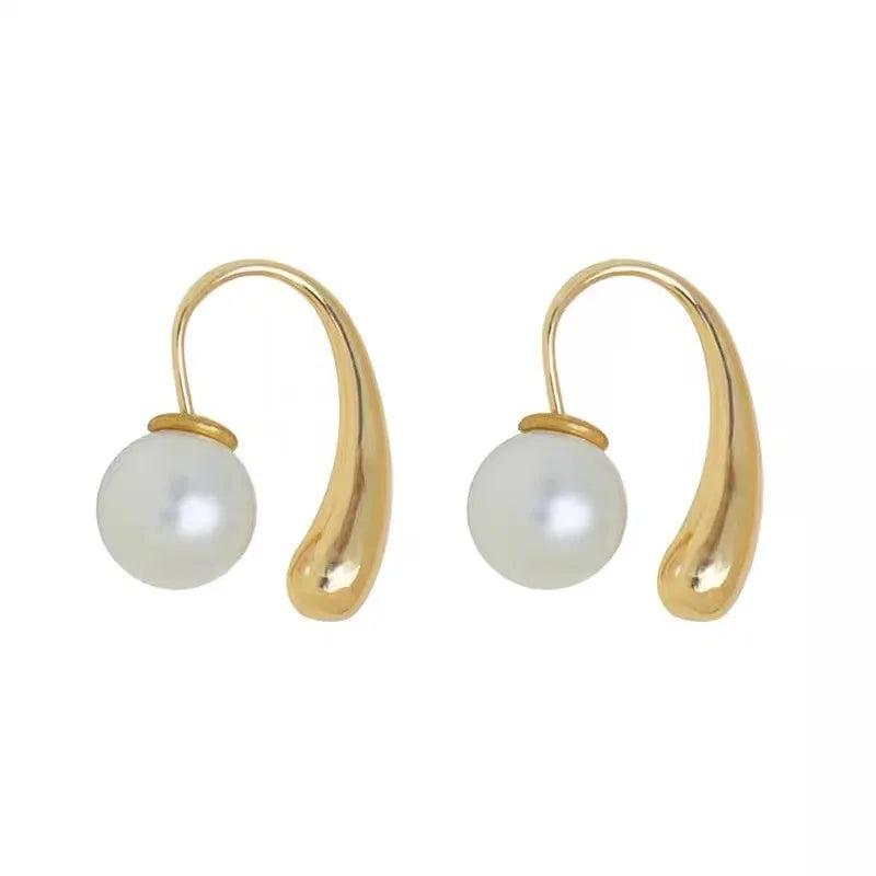 925 Silver Pearl Earrings High Water Eardrops for Women