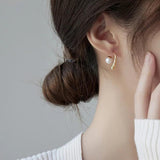 925 Silver Pearl Earrings High Water Eardrops for Women