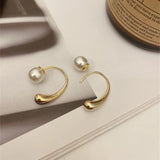 925 Silver Pearl Earrings High Water Eardrops for Women