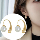 925 Silver Pearl Earrings High Water Eardrops for Women