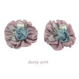 6pcs Rose Pearl Lace Fabric Flower Girls Headband Dress DIY Decoration