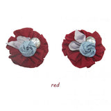 6pcs Rose Pearl Lace Fabric Flower Girls Headband Dress DIY Decoration
