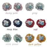 6pcs Rose Pearl Lace Fabric Flower Girls Headband Dress DIY Decoration
