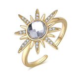 14K Moonstone Diamond Bohemian Lady Rings