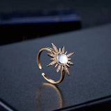14K Moonstone Diamond Bohemian Lady Rings