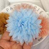 5PCS 7.5CM Organza Chiffon Fabric Flower Headwear DIY Hair Accessories