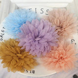 5PCS 7.5CM Organza Chiffon Fabric Flower Headwear DIY Hair Accessories