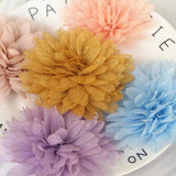 5PCS 7.5CM Organza Chiffon Fabric Flower Headwear DIY Hair Accessories