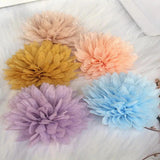 5PCS 7.5CM Organza Chiffon Fabric Flower Headwear DIY Hair Accessories