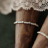 Gold-Plated Heart Zircon Ring Single Row S925 Silver