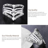 925 Silver Zircon Crystal Ring Wedding Engagement Gift Jewelry